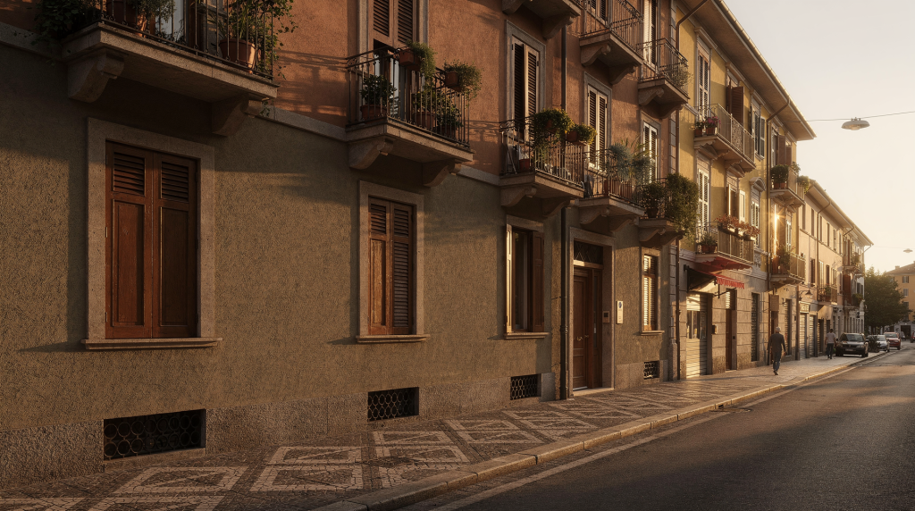 Visual Diary: Light, Shadow and Texture on a Milan Residential Walk