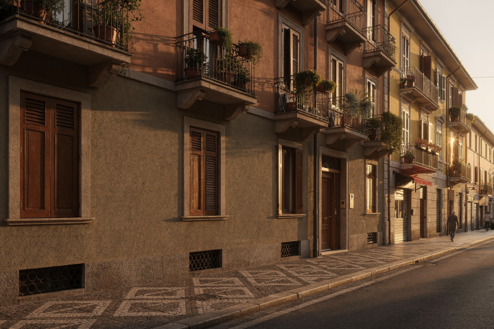 Visual Diary: Light, Shadow and Texture on a Milan Residential Walk